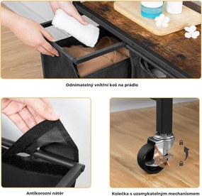 Koš na prádlo Houseland Lordo 130,5 l hnědý/černý