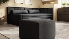 Tmavosivá ženilková rozkladacia/s úložným priestorom pohovka 214 cm Fulgeo – ELTAP