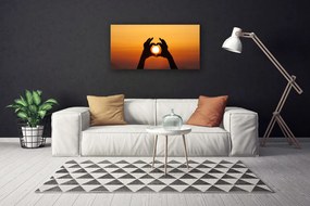 Obraz Canvas Ruky srdce slnko láska 140x70 cm