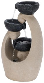 ProGarden Záhradná fontána s osvetlením Teacup, 26x21x48 cm, polistone, béžová