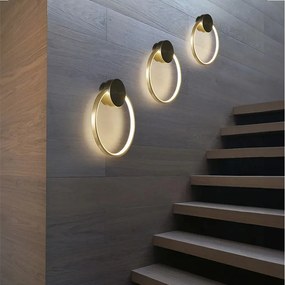 Toolight Toolight, LED nástenné svietidlo 30cm, 13W, APP1385-CW, zlatá matná, OSW-00939
