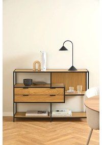 Knihovna Seaford III 114 cm dub divoký/černá