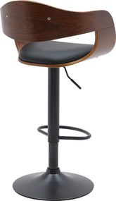 Barová stolička Kingston B - koženka, čierny rám - orech/čierna