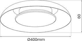 Stropné LED svietidlo Piattino, 1x LED 30w, 3000-6000k, b/g