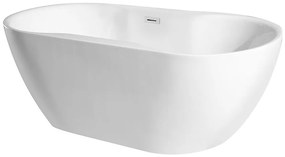 Voľne stojaca vaňa Navia 150/80 so sifónom Klik Klak s obdĺžnikovým prepadom Slim chróm