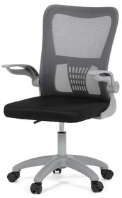 Detská kancelárska stolička KA-K2008 GREY, šedá tmavá sieťovina, sivý plast