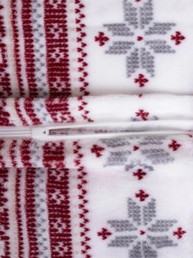 Predĺžené obliečky mikroplyš Exclusive – Winter červené