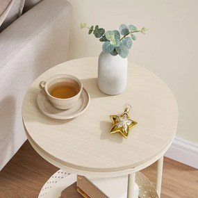 Autronic BONTEC Odkladací stolík 40x40x55cm, mdf, bielený dub, AKF-E1015 CRM Farba: Béžová