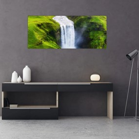 Obraz - Vodopád Skogafoss (120x50 cm)