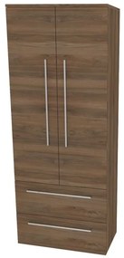 Mereo, Mereo Bino, kúpeľňová skrinka vysoká 163 cm, dvojitá, Multidecor, Orech Pacifik tabákový, MER-CN699OPT2