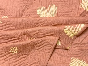 Prehoz na posteľ ORANGE HEART, ružový Rozmer: 170 x 210 cm