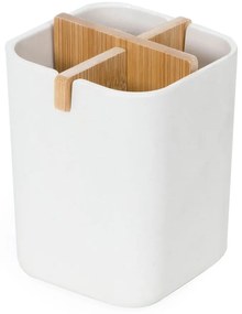 Biely kúpeľňový organizér Compactor Ecologic, 8,4 x 7,8 cm