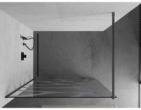 Mexen Kioto, sprchová zástena Walk-In 120 x 200 cm, 8mm číre sklo biely vzor, grafitový profil, 800-120-101-66-97