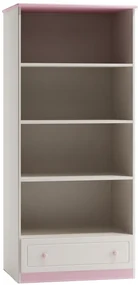 Knižnica -regál so šuflíkom: Biela - zelená 160cm 80cm