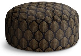 Taburet Circle zlaté listy, čierna / zlatá