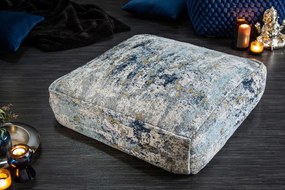 Podlahový vankúš abstraktný 70x70 cm modro béžový