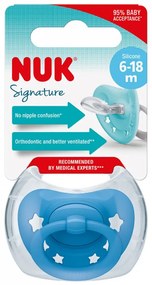 Dojčenský cumlík NUK Signature 6-18 m blue star