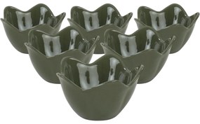 Sada 6 keramických misiek Lotus, 11,8 cm, zelená