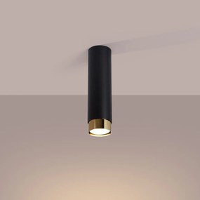 Stropné svietidlo Nero, 1x čierne kovové tienidlo, (22,5 cm), g