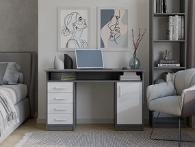 Písací stôl ADA 125 cm antracit/biely