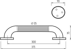 Nimco Madlo plastové 300x35 mm - BM 1035-05