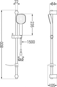 Mexen sprchový set DF33, chróm/biela, 785334582-02