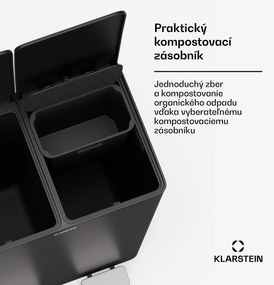 Klarstein EcoVista, odpadkový kôš s kompostérom, 60 l + 3 l/kôš + kompostér, Soft-Close