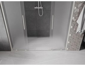 Mexen Velar L Duo, posuvné sprchové dvere do otvoru 180 cm, 8mm sklo námraza, brúsená oceľ, 871-180-003-32-97