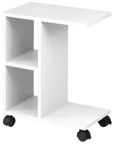 Príručný stolík na kolieskach Abbas New - biela