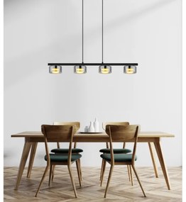 Globo 16055-4HS - LED Luster na lanku HIGGINS 4xGX53/6W/230V dymová/čierna