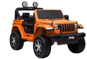 LEAN CARS Elektrické autíčko Jeep Rubicon 4x4 - oranžové - 4x45W - 12V10Ah- 2022