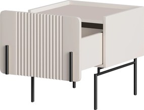 Nočný stolík Malmi 45 cm - kašmírová / čierna