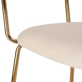 Jedálenská stolička LOUIS zamatová, zlatá / béžová