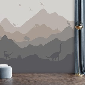 Fototapeta - Dinosaury - v odtieňoch (147x102 cm)