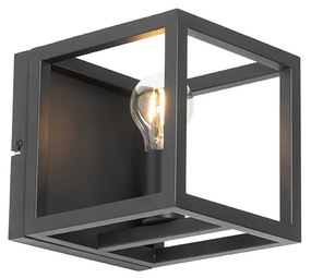 Priemyselná nástenná lampa čierna - Cage
