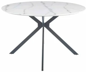 Jedálenský stôl Aster 120 cm, mramor / čierna