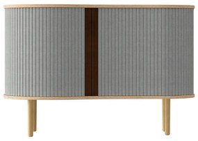 Nízka komoda v dekore duba v sivo-prírodnej farbe s posuvnými dverami 100x67 cm Audacious – UMAGE
