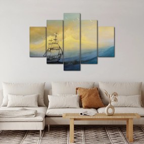 Obraz - Maľba lode na mori (150x105 cm)