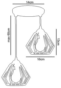 Luster na lanku CEED 2xE27/60W/230V