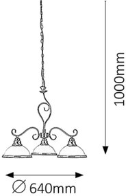 Rabalux 2753 - Luster ELISETT 3xE27/60W/230V