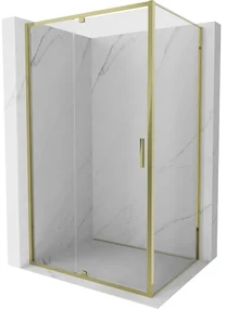 Mexen Exo, výklopný sprchový kút 155 x 95 cm, číre sklo, zlatá, 819-155-095-50-00