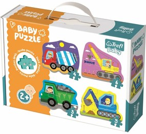 Trefl Baby Vozidlá na stavbe 4v1 3,4,5,6 dielov puzzle