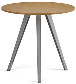 Konferenčný stôl PRIMO ZEN, priemer 80 cm, sivostrieborná podnož, buk