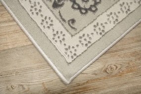Koberec Allora Plus F346A ornament / rám, strieborný / sivý