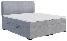 Manželská posteľ Boxspring 140 cm Simoon (svetlosivá) (s matracom a úl. priestorom). Vlastná spoľahlivá doprava až k Vám domov. 1043450