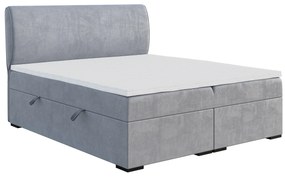 Manželská posteľ Boxspring 160 cm Simoon (svetlosivá) (s matracom a úl. priestorom). Akcia -20%. Vlastná spoľahlivá doprava až k Vám domov. 1043451