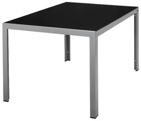 Livarno home Hliníkový záhradný stôl so sklenenou doskou Houston, sivý  (100371170)