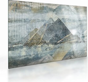 Sklenený obraz - Pyramídy v modrom filtri (70x50 cm)