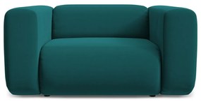 Tyrkysovomodré zamatové kreslo Ekahi – Makamii