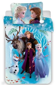 Jerry Fabrics Detské bavlnené obliečky Frozen 2 family, 140 x 200 cm, 70 x 90 cm